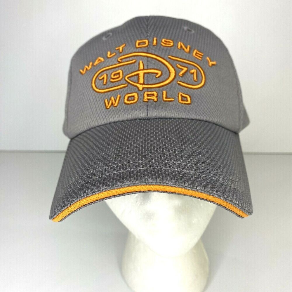 Disney Parks Strapback Hat Cap Walt Disney World 1971‎ Adult Gray Embroidered